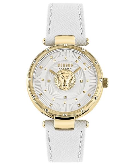 versus versace white leather strap ladies watch|versace versus watch white.